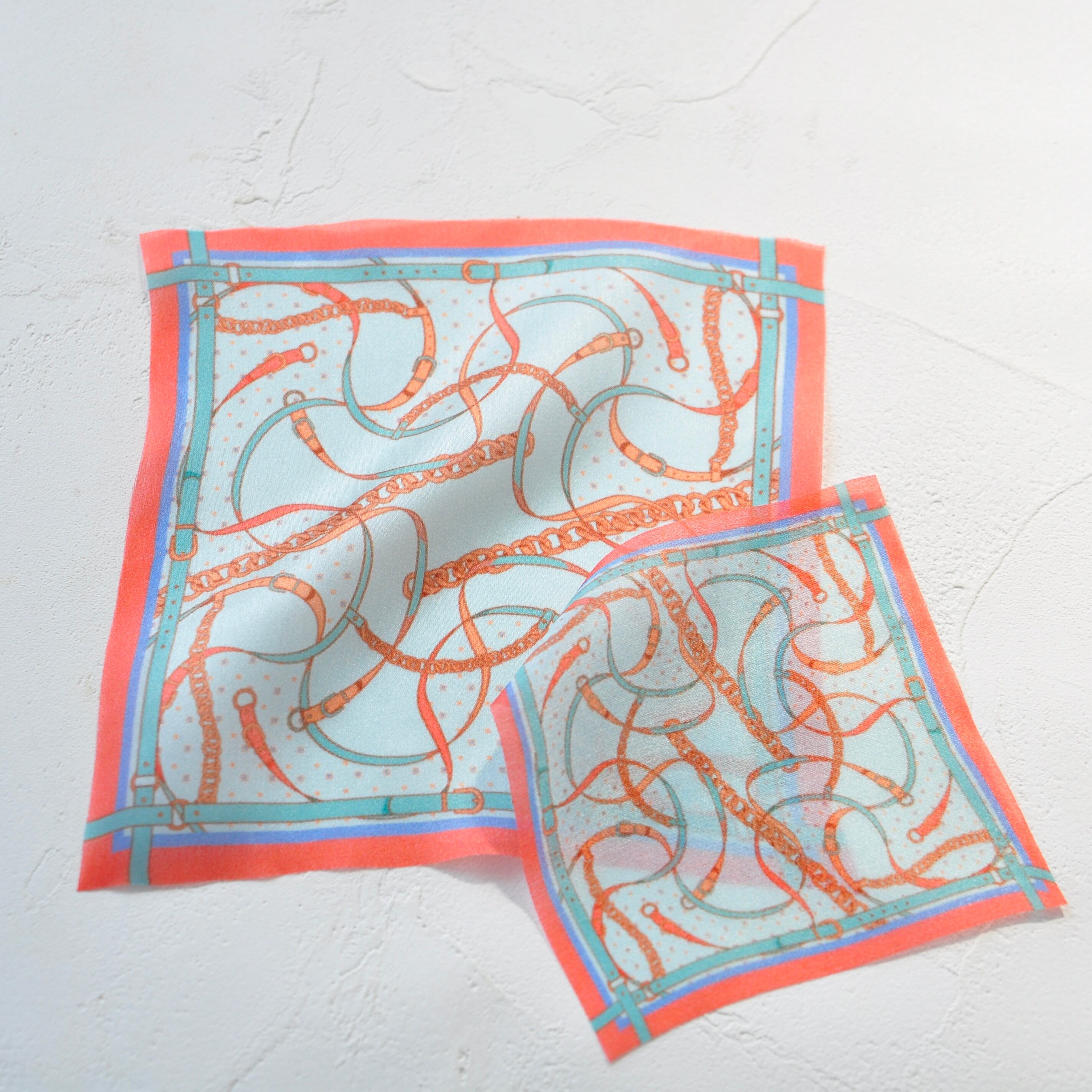 100% Silk Scarf -Belt & Chain-