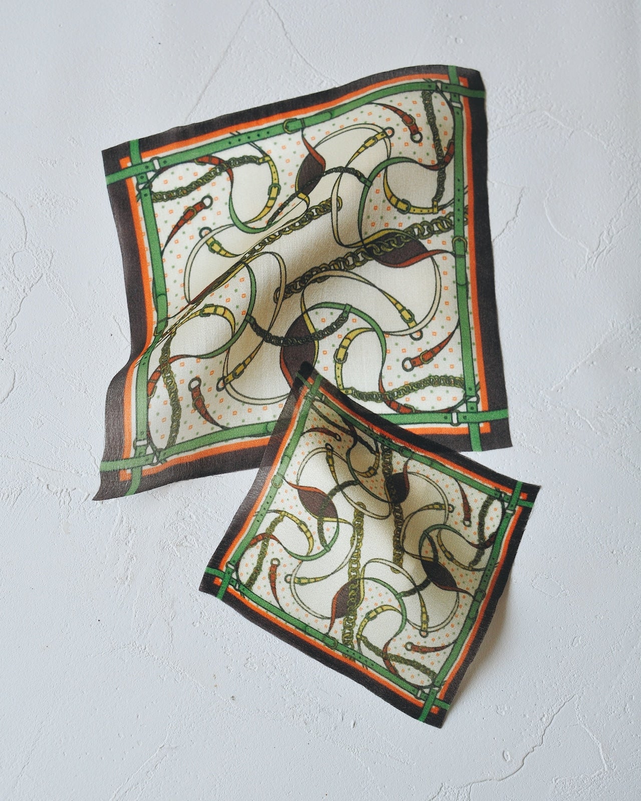 100% Silk Scarf -Belt & Chain-