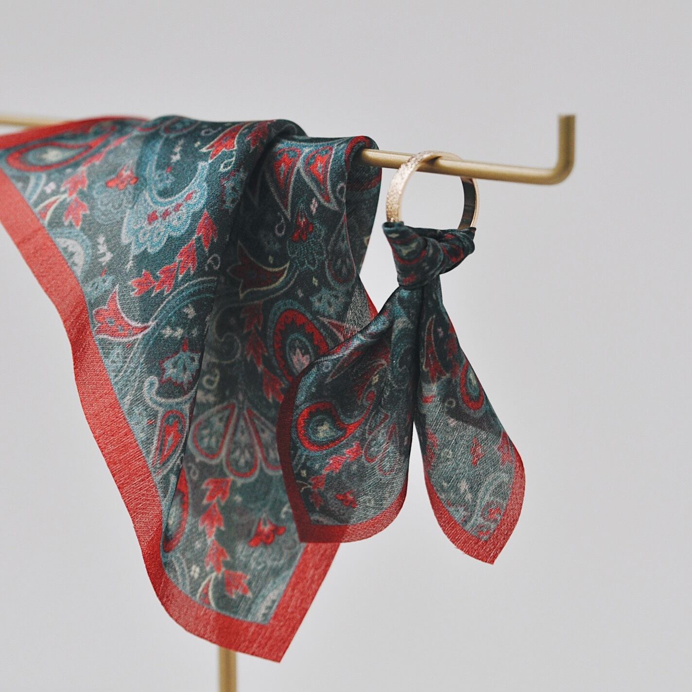 100% Silk Scarf - Paisley Deep Green -