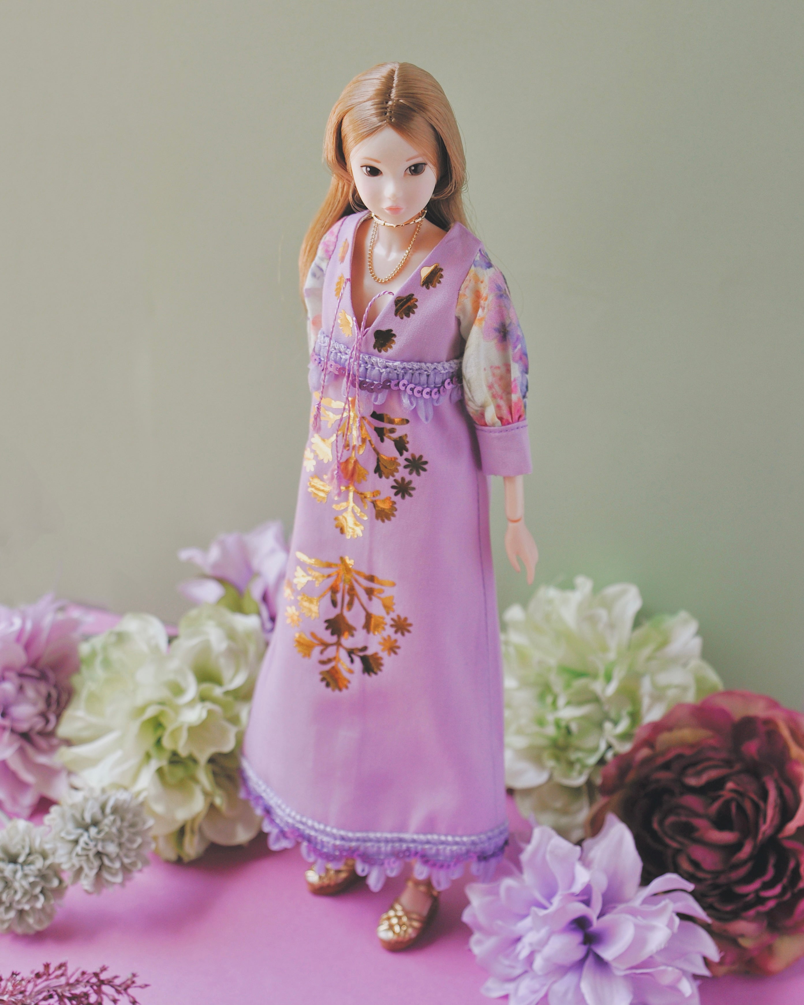 Auréole -Foil print Dress- 27cm