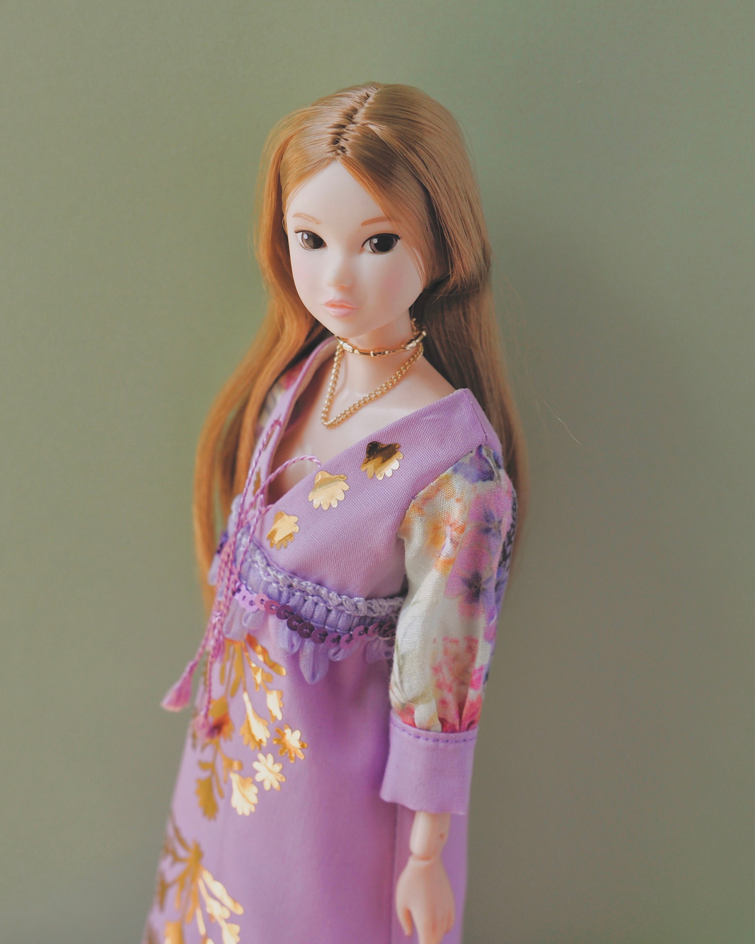 Auréole -Foil print Dress- 27cm