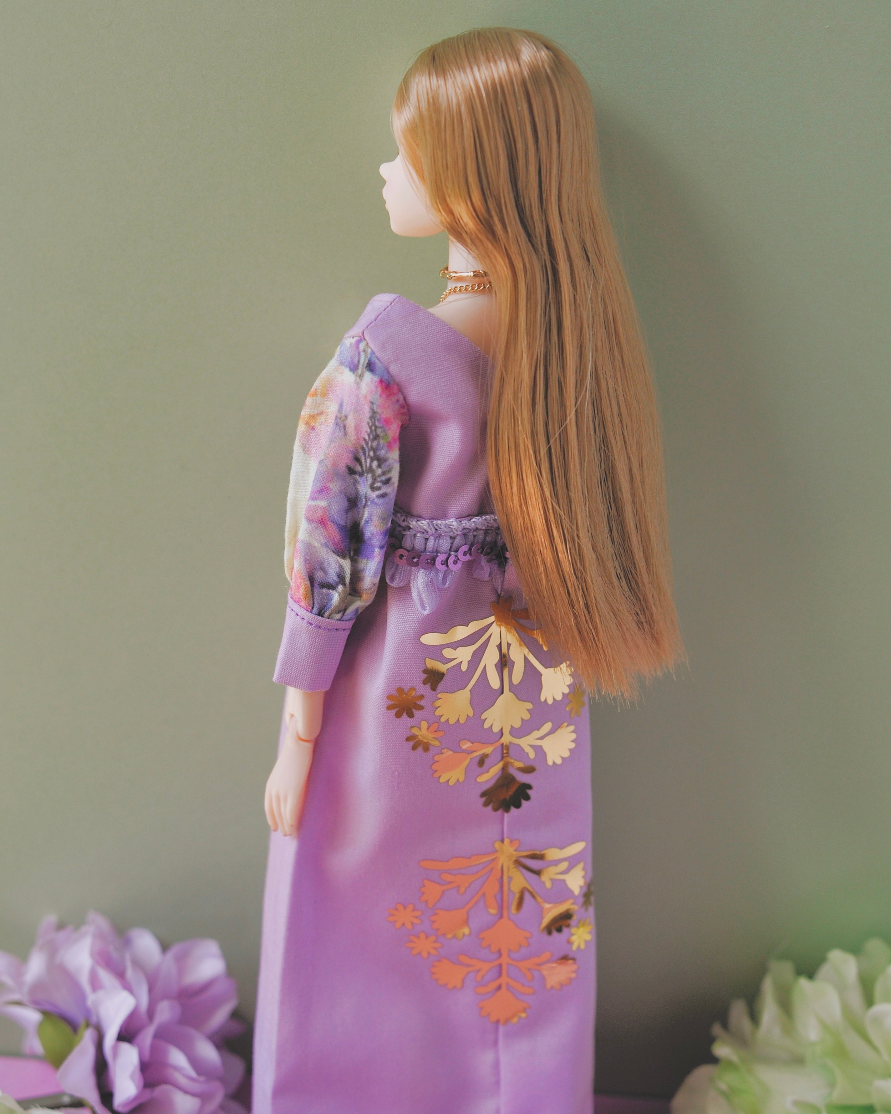 Auréole -Foil print Dress- 27cm
