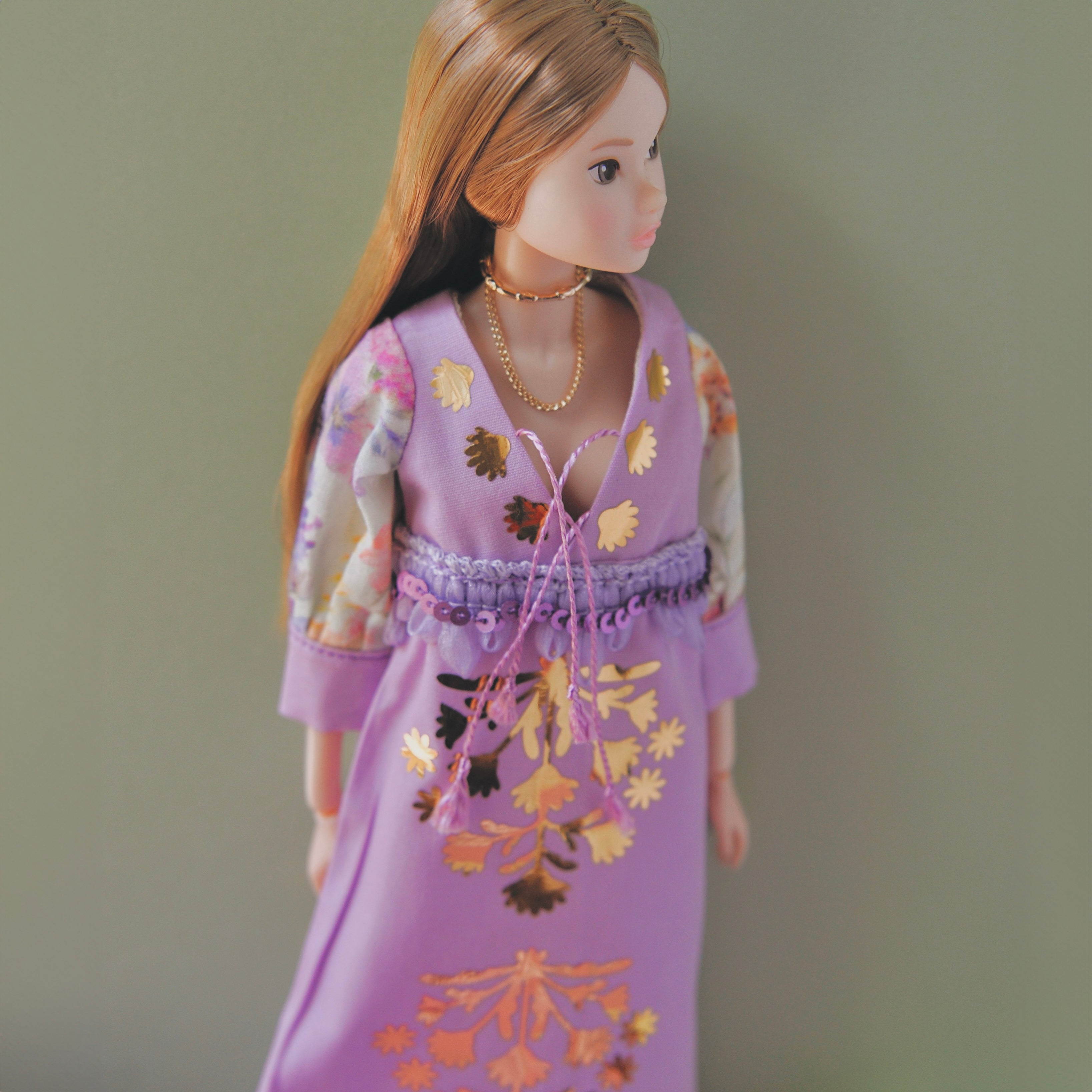 Auréole -Foil print Dress- 27cm