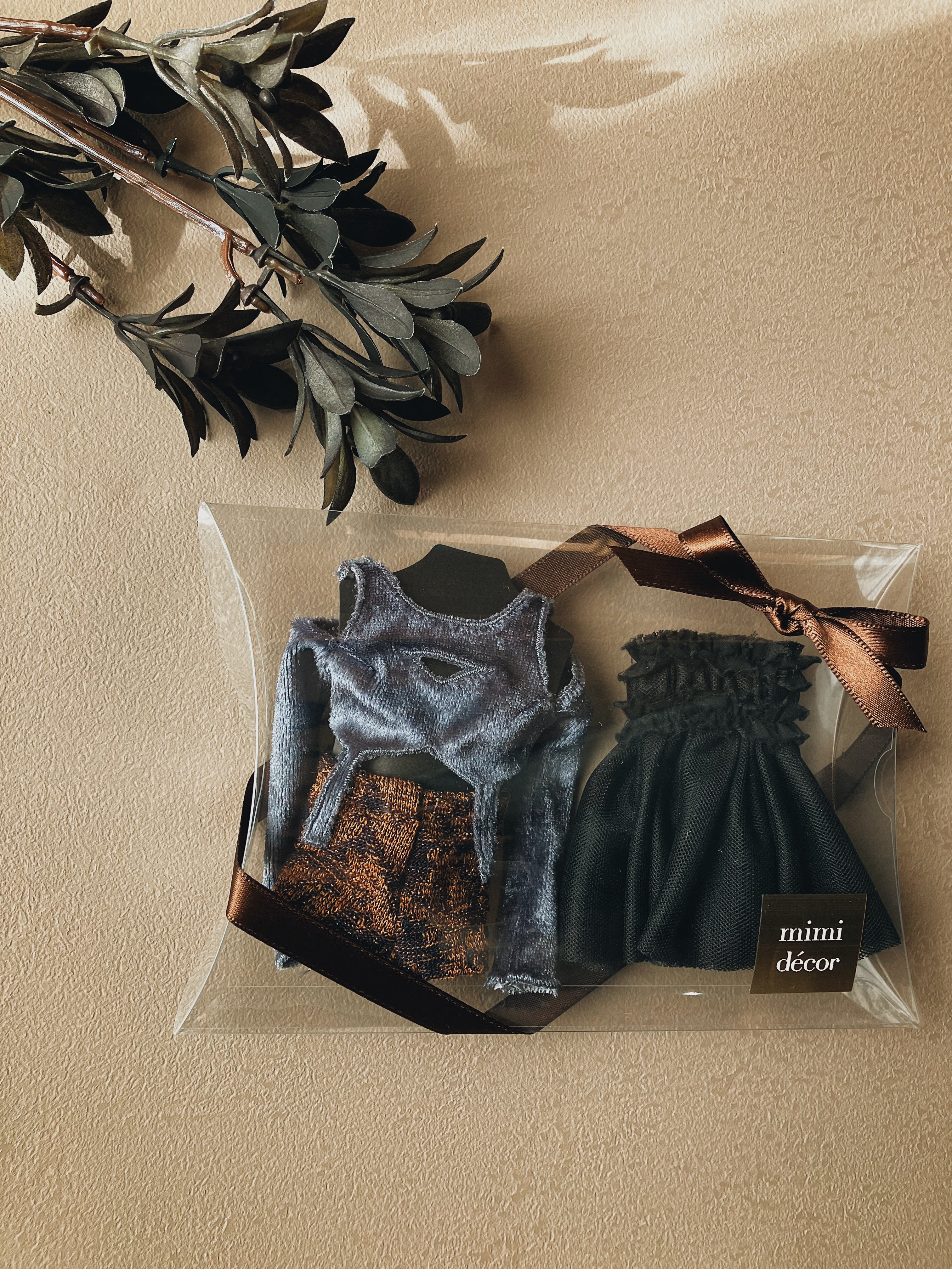 镂空丝绒三件套