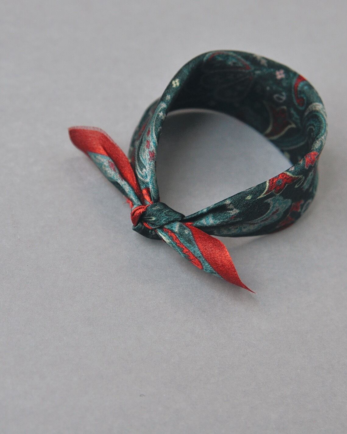 100% Silk Scarf - Paisley Deep Green -
