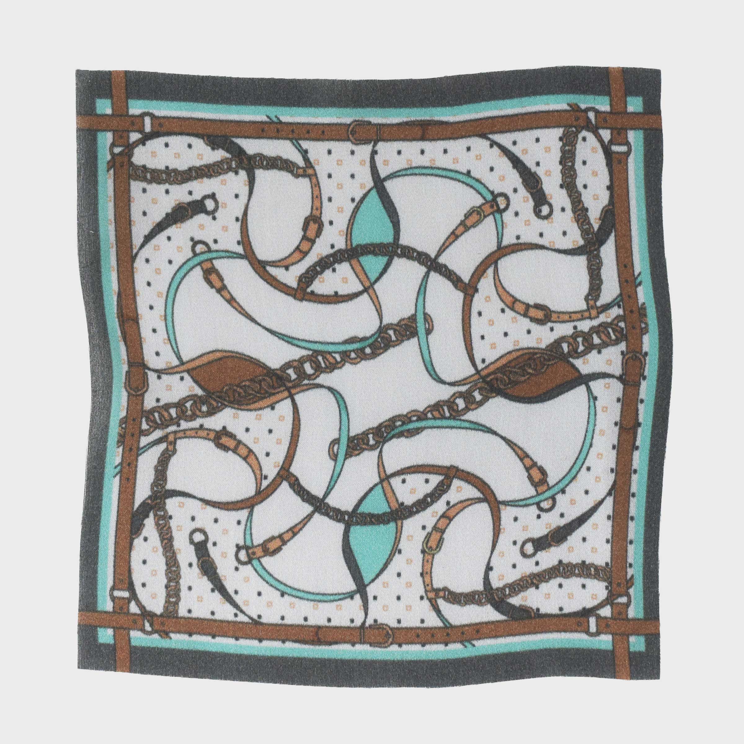 100% Silk Scarf -Belt & Chain-