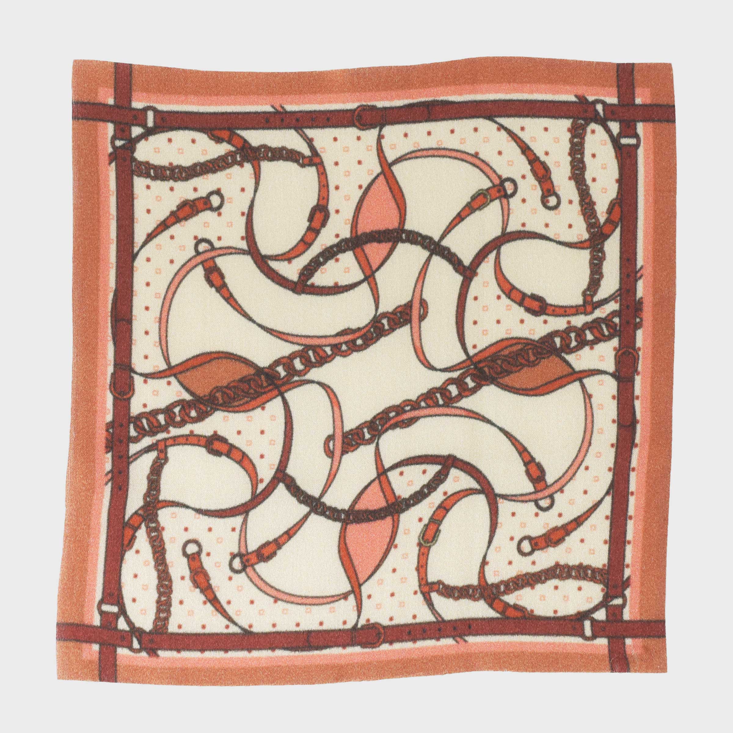 100% Silk Scarf -Belt & Chain-